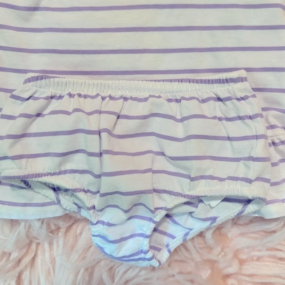 Ralph Lauren Lavender and White Striped Diaper Cover Set